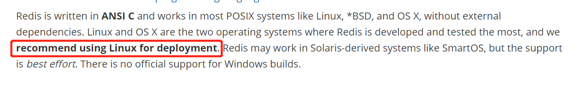 官方推荐在Linux下部署Redis